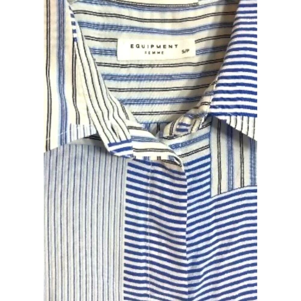 Equipment Michaela Linear Patchwork Silk Dress St… - image 5